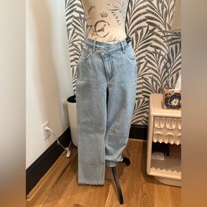 Curve Love Ultra High Rise 90s Straight Jean w/ asymmetrical button